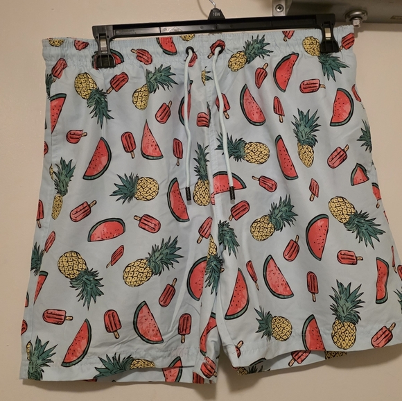 Broken Threads Surf Fruit Print Swim Shorts - Picture 1 of 7